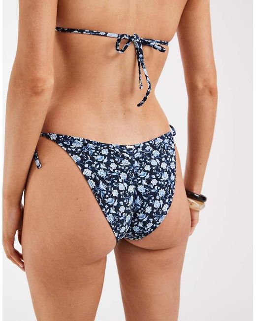 Hollister Blue Co-ord Crochet Tie Side Cheeky Bikini Bottoms