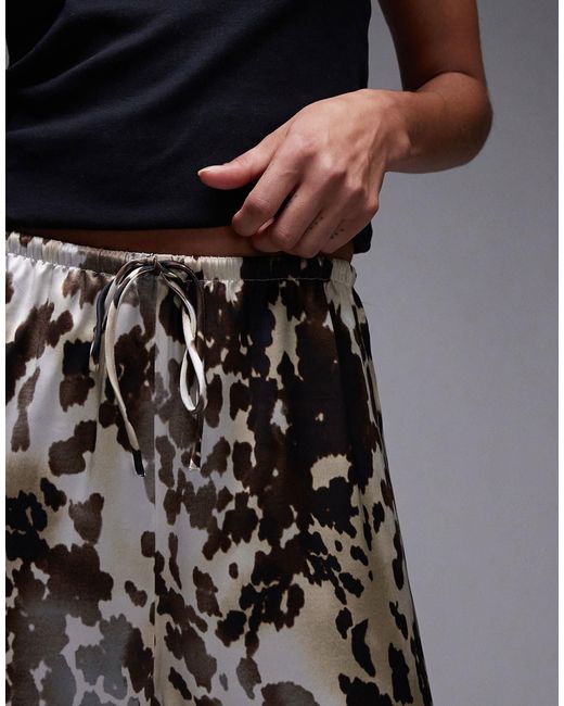 & Other Stories Black – satin-hose mit animal-print