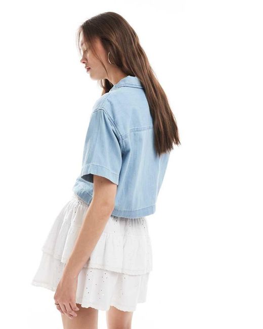 New Look Blue Boxy Denim Shirt