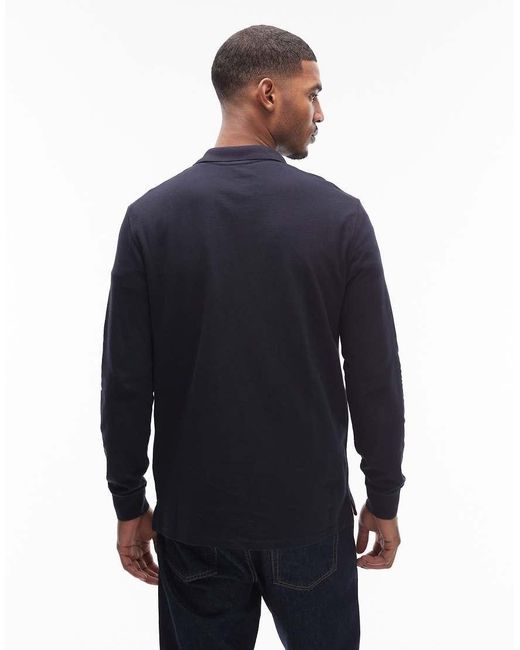 Paul Smith Blue Long Sleeve Zebra Polo for men