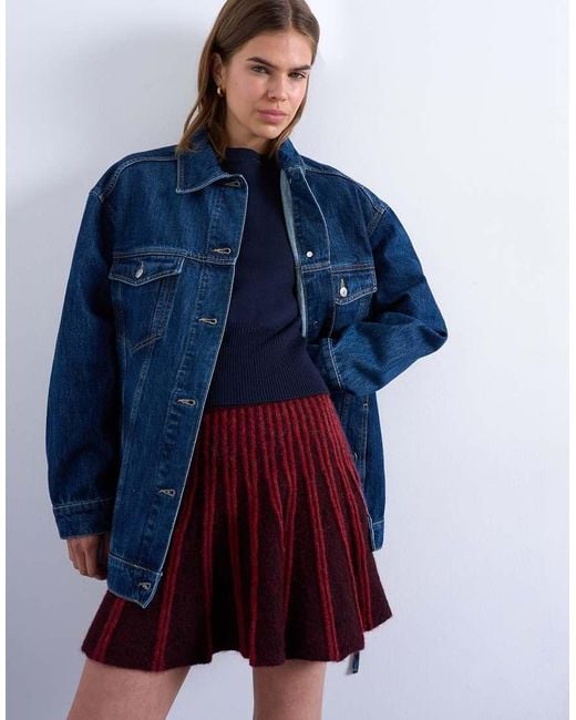 Chaqueta Vaquera Dad Azul Añil Extragrande Con Cinturón Anudado De TOPSHOP de color Blue