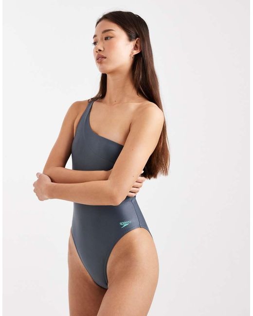 Speedo Blue Asymmetric Swimsuit