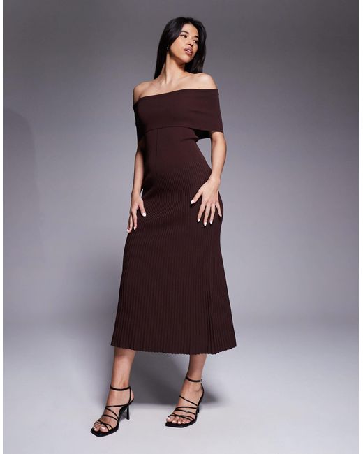 nine britton peggie back detail knit dress Angel Maternity Victoire Maternity Knit Bodycon Dress in Dark Brown main image 0