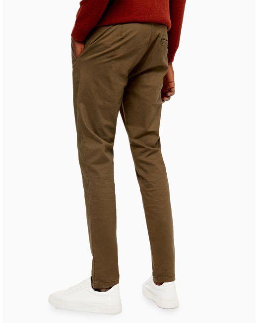 TOPMAN Stretch Skinny Chinos in Green 