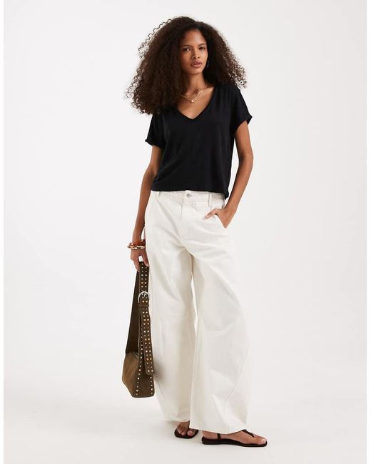 Free People Natural Take 2 V-neck Boxy T-shirt