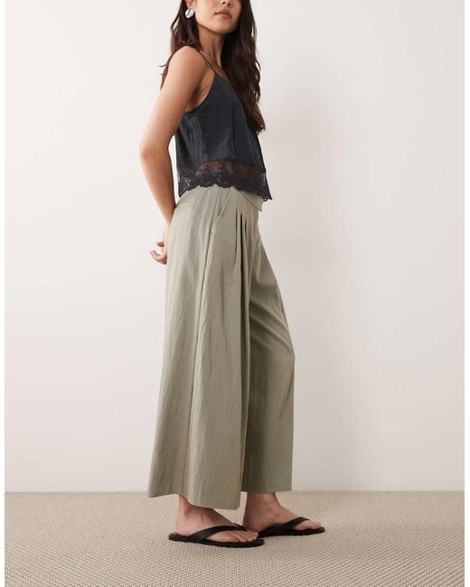 ASOS Natural Tailored Pleated Floaty Culotte