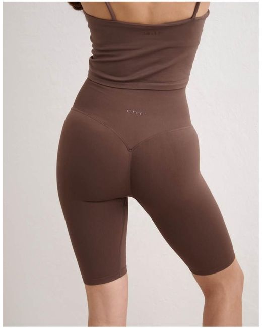 Aim'n Brown Macchiato Shape Seamless Tight Shorts