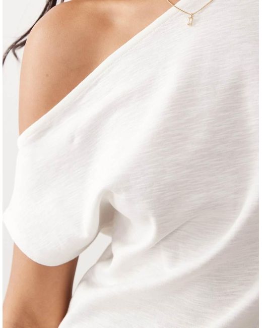 ASOS White Off Shoulder Cinched Top