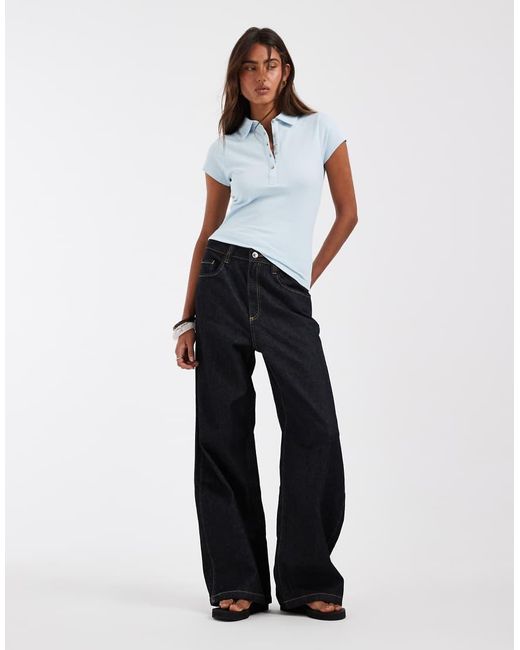 ASOS White Picquot Shrunken Polo Light