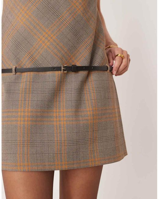 Mango Natural Sleeveless Tailored Mini Dress With Belt