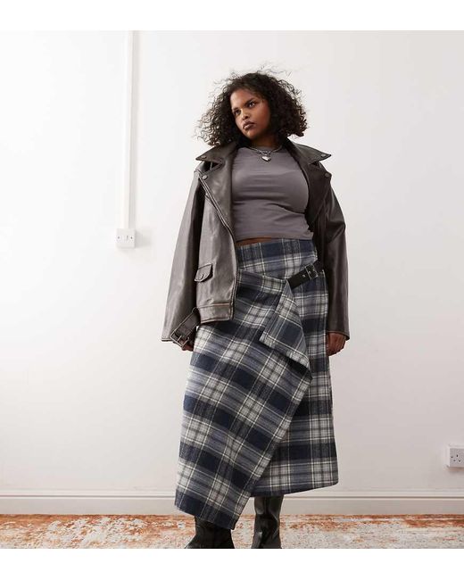 Collusion Gray Plus Blanket Kilt Skirt