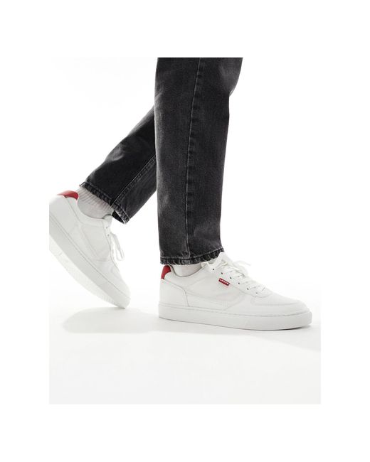 Levi's Black Liam Leather Sneakers With Red Backtab for men
