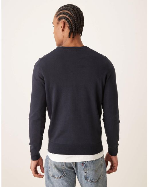 Farah – mullen – strickpullover aus baumwolle in Blue für Herren