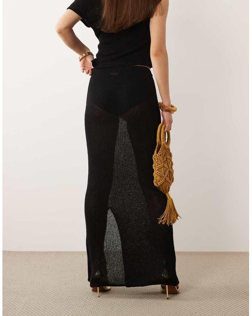 Tala Natural Beach Knit Maxi Skirt