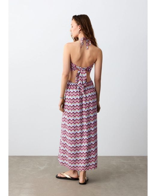 mango pink cut out dress Mango Asymmetrical Dress With Cut Out - Pink