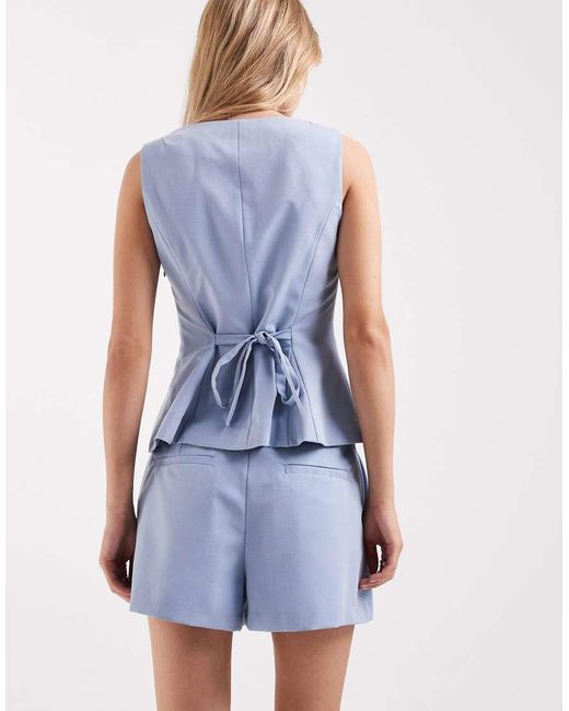 ASOS Blue Tailored Micro Shorts With Buttons