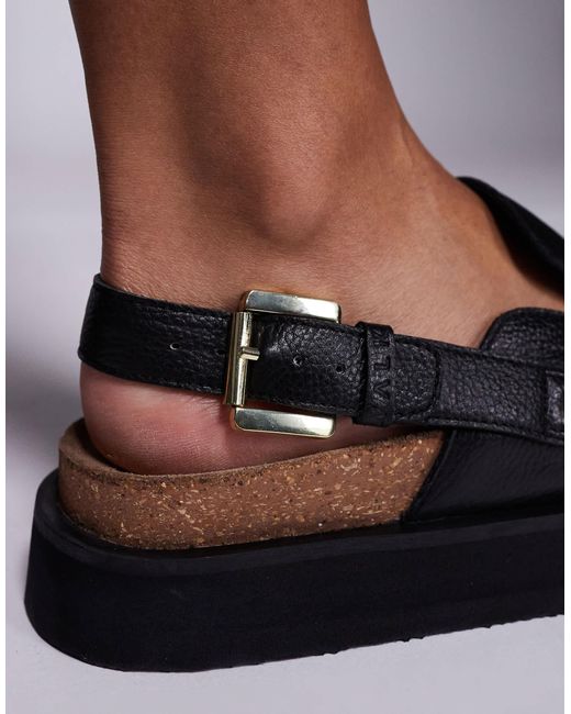 Walk London Black Barca Clog Mule