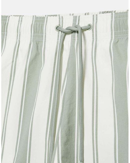 Pull&Bear Gray Striped Board Shorts for men