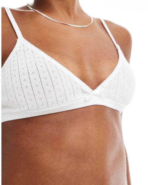 The Frolic White – exklusiver triangel-bh aus pointelle