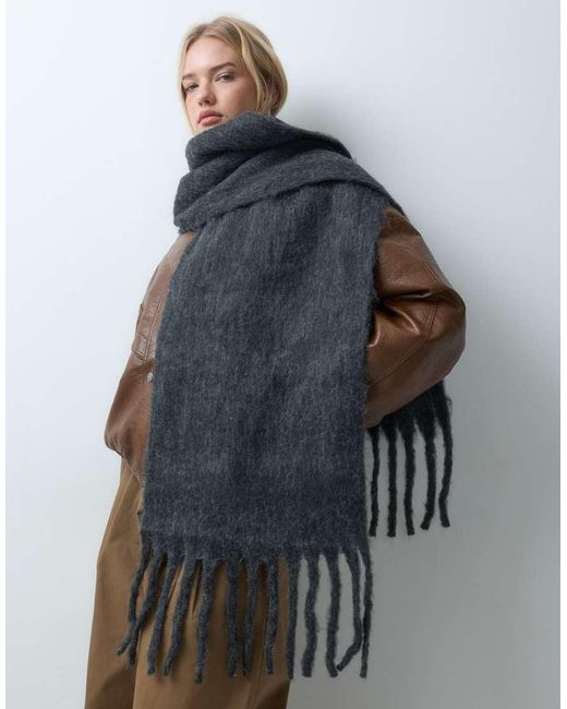 Bufanda Extragrande En Antracita Threadbare de color Blue