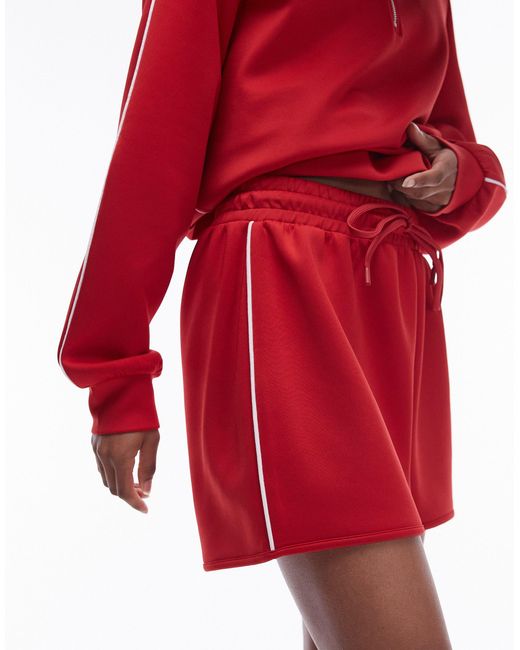 TOPSHOP Red Co-ord Track Short