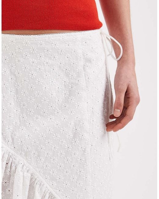 Daisy Street Red Boho Asymmetric Midi Skirt