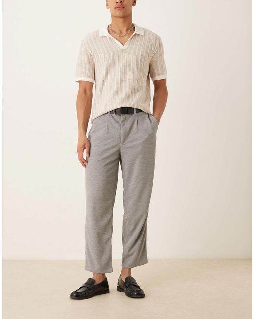 ASOS – elegante, schmal zulaufende oversize-hose in Natural für Herren