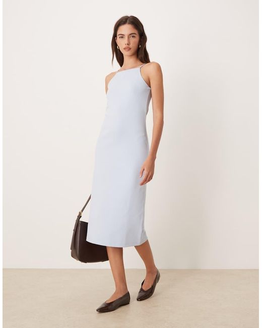 Calvin Klein White Monogram Pointelle Cami Dress