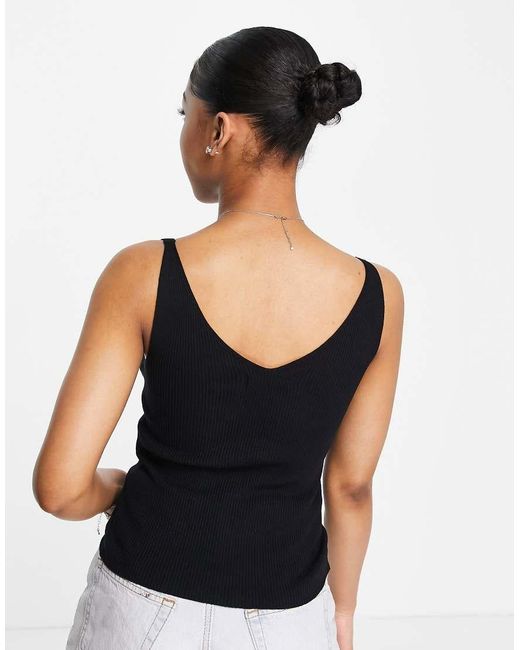 Jdy Black V Neck Knitted Vest Top