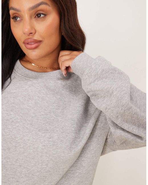 ASOS Gray Asos Design Curve Ultimate Oversized Brushback Sweatshirt