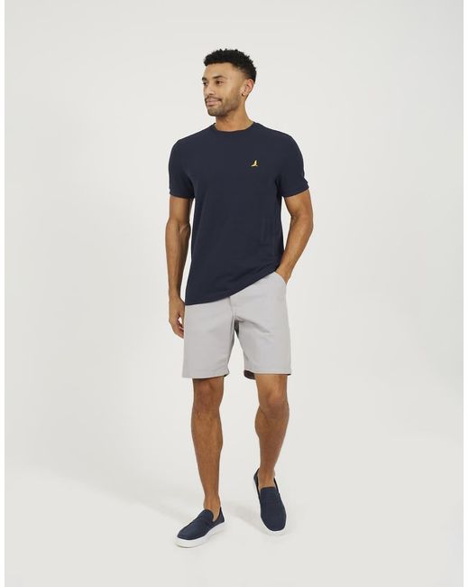 Brave Soul Blue Embroidered Crew Neck T-Shirt for men