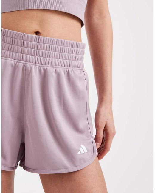 Adidas Originals Purple Pacer Essentials Knit High-Rise Shorts