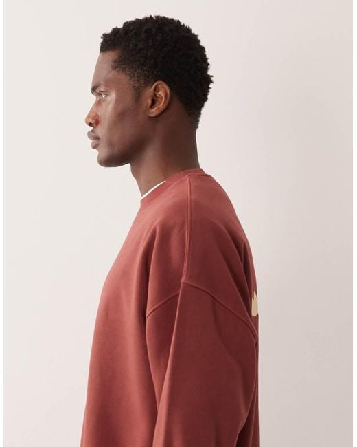 ASOS Red Extreme Oversized Sweatshirt With Floral Print for men