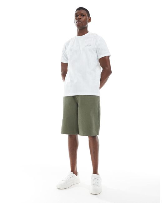 ASOS White T-shirt With Studio Embroidery for men