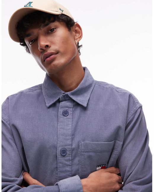 Tommy Hilfiger – cord-hemdjacke in Blue für Herren