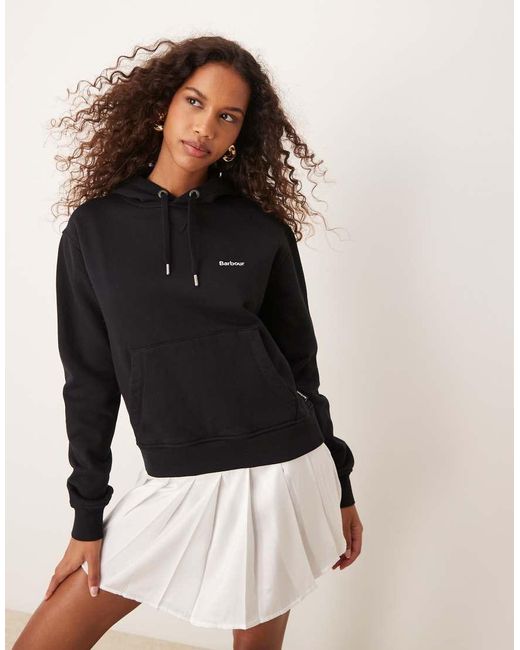 Barbour Black Marsden Oversized Hoodie