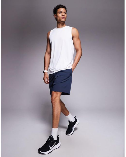 4505 Blue Icon 8cm Quick Dry Running Shorts With Back Phone Pocket 2 Pack for men