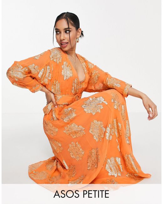 Petite Belted Batwing Maxi Tea Dress 