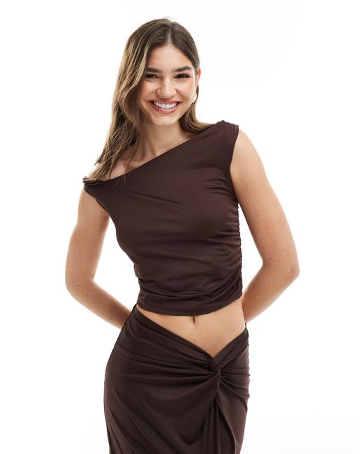 4th & Reckless Brown Off Shoulder Top Co-ord