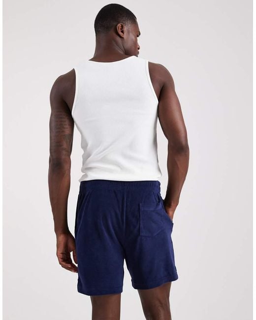 Polo Ralph Lauren Blue Icon Logo Co-ord Terry Cloth Shorts for men