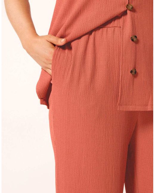 Yours Clothing Orange Textured Wide Leg Trousers