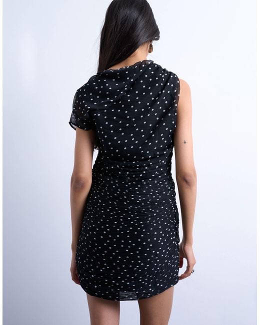 TOPSHOP White Grown On Shoulder Sash Dress