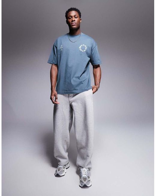 ASOS Oversized T-Shirt Met Grafische Sportprint in het Blue voor heren
