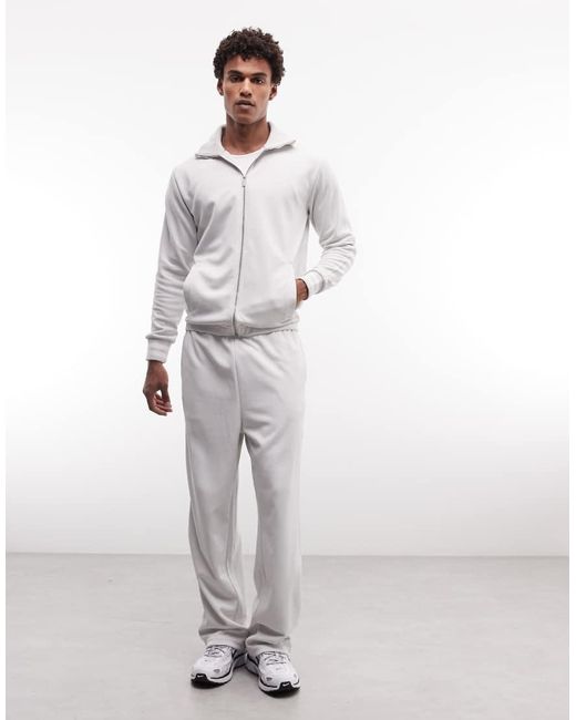 PEGADOR Gray Viro Regular Track Jacket Co-ord for men