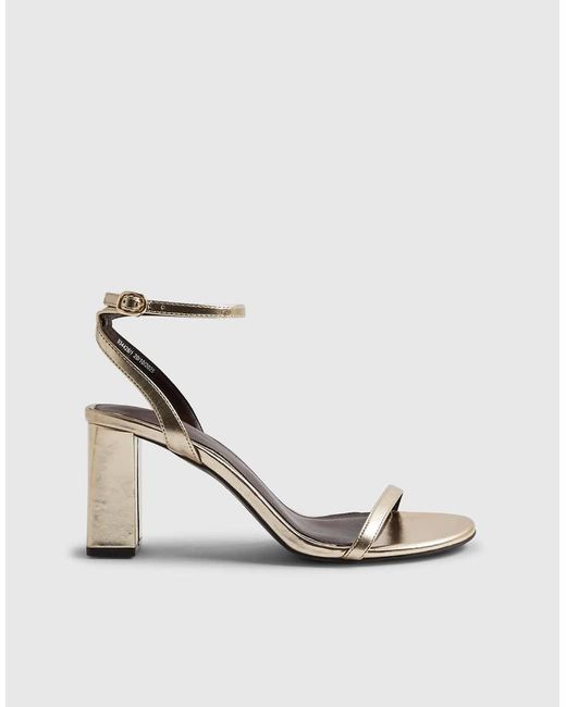 River Island Metallic Wide Fit Open Toe Heeled Sandals