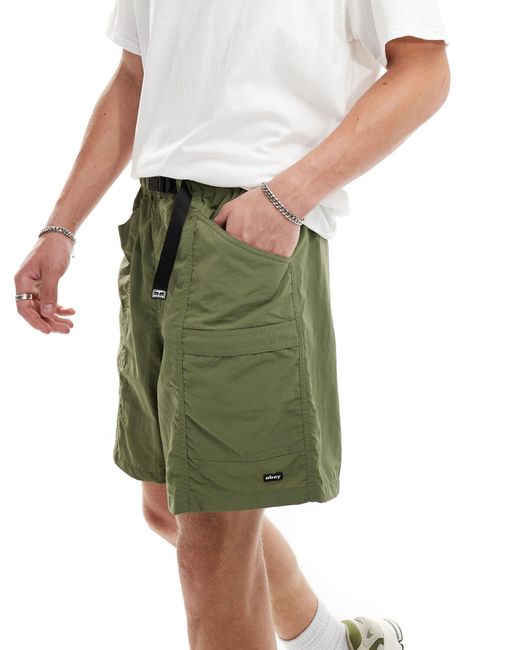 Obey Green Nylon Short for men