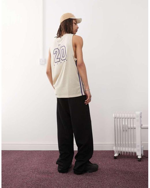 KTZ White Contrast Mesh Panel Tank Top for men