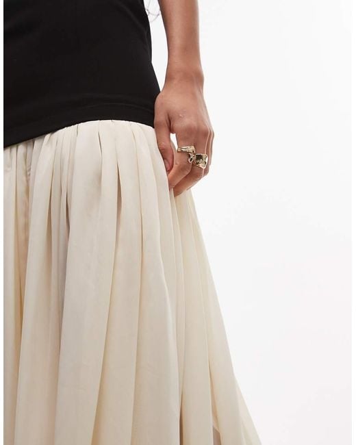 HEIRESS BEVERLY HILLS Natural Bandeau Drop Waist Chiffon Maxi Dress