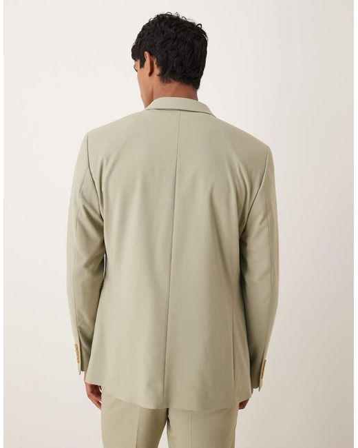 ASOS Natural Double Breasted Regular Suit Jacket for men