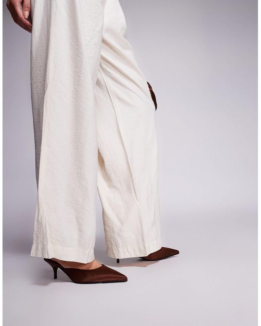 SIMMI Brown Simmi London Carson Kitten Heel Mules